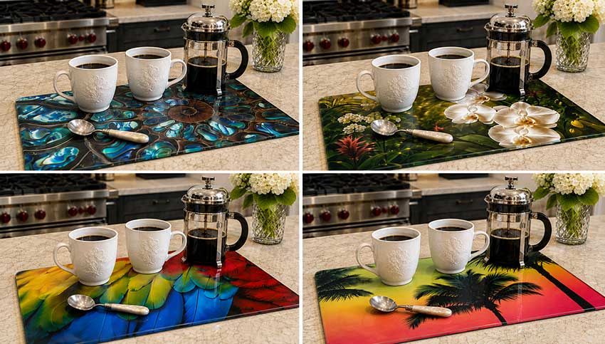 Glass Coffee Station Trays